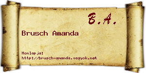 Brusch Amanda névjegykártya